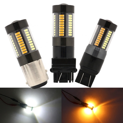 De LEIDENE Remrichtingaanwijzer steekt 1157 3157 7443 4014 Dubbele de Kleuren Witte Gele 12V Achtbaan aan van 66SMD