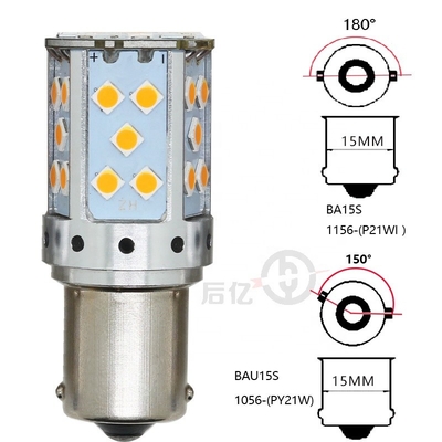 1156 3030 van het de Bollen12v 10W Hoogtepunt van 35SMD Canbus Geleide de Richtingaanwijzerlamp 7440 T20