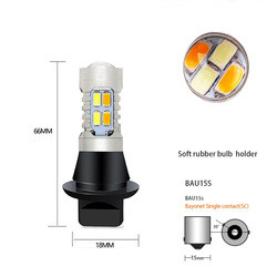 Dubbele Kleur 7440 T20 BA15S 1156 BAU15S van 5630 20SMD Geleide Richtingaanwijzerbollen