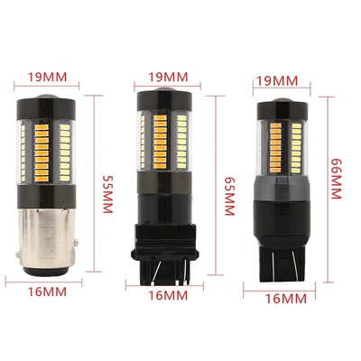 De LEIDENE Remrichtingaanwijzer steekt 1157 3157 7443 4014 Dubbele de Kleuren Witte Gele 12V Achtbaan aan van 66SMD