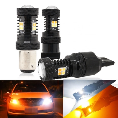 Dubbele LEIDENE van de Kleuren van de Witte Gele 12V Achtbaan Lichten 1157 3157 7443 3030 16SMD Remrichtingaanwijzer