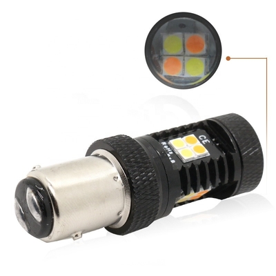 Dubbele LEIDENE van de Kleuren van de Witte Gele 12V Achtbaan Lichten 1157 3157 7443 3030 16SMD Remrichtingaanwijzer