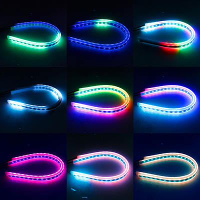 De Lichten RGB APP van de neon Waterdichte Achtbaan Auto Dag Lopende Controle DRL 12 volt