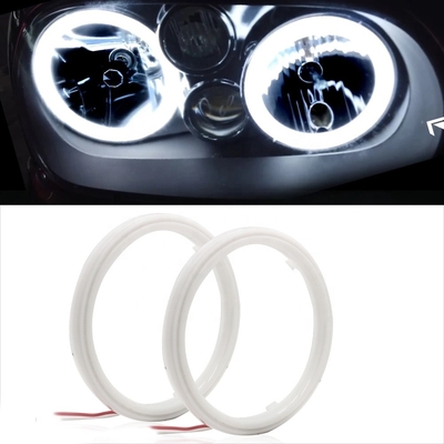 Katoen Licht Maïskolf Geleid Angel Eyes Car Headlight Aperture 70MM RODE BLAUWE Mistlamp 12-18V 60MM 80MM