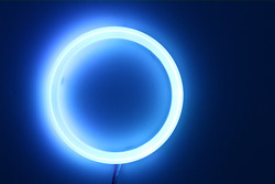 Katoen Licht Maïskolf Geleid Angel Eyes Car Headlight Aperture 70MM RODE BLAUWE Mistlamp 12-18V 60MM 80MM