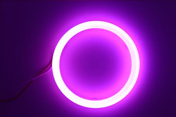 Katoen Licht Maïskolf Geleid Angel Eyes Car Headlight Aperture 70MM RODE BLAUWE Mistlamp 12-18V 60MM 80MM