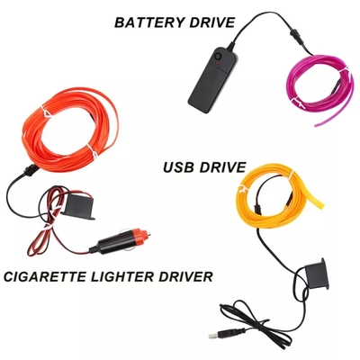 RGB van de de Draadauto van Neon Decoratieve Gr van de Atmosfeerlichten Binnenlandse lijn van USB DIY koude lichte