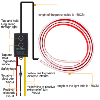 12V DIY Hood Flexible Led Strip Light Wit Daglicht Running Lights Decoratie Achterlicht Lange Auto Atmosphere Lamp