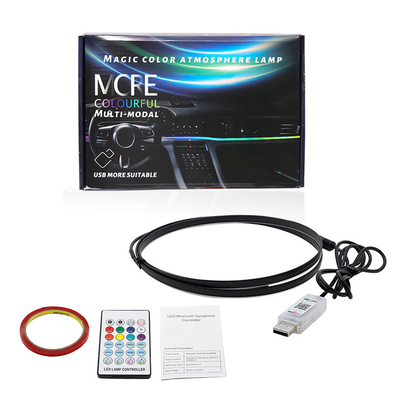 DC5V-12V RGB LED Auto Interieur Decoratie Atmosfeer Licht Acryl APP Control Verborgen stijl