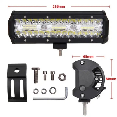 9 inch 180W Dual Row LED Light Bar Wit / Amber Voor offroad auto's