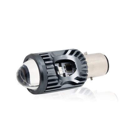 Mini rijlicht DRL Motorfiets LED koplamp Lamp H4 H6 BA20D P15D Auto Auto Fisheye Projector Lens Dubbelkleurig