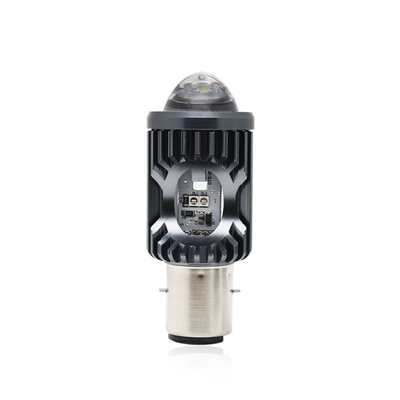 Mini rijlicht DRL Motorfiets LED koplamp Lamp H4 H6 BA20D P15D Auto Auto Fisheye Projector Lens Dubbelkleurig