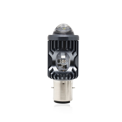 Mini rijlicht DRL Motorfiets LED koplamp Lamp H4 H6 BA20D P15D Auto Auto Fisheye Projector Lens Dubbelkleurig