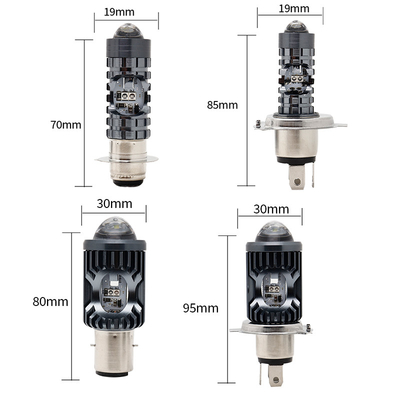 Mini rijlicht DRL Motorfiets LED koplamp Lamp H4 H6 BA20D P15D Auto Auto Fisheye Projector Lens Dubbelkleurig