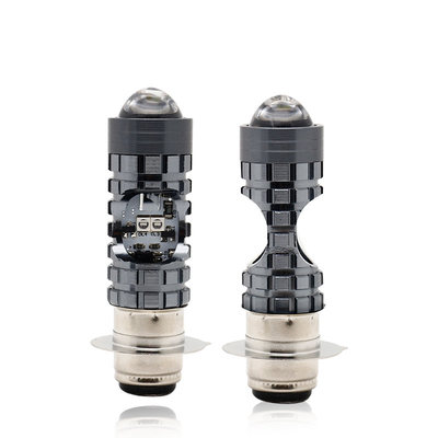 Mini rijlicht DRL Motorfiets LED koplamp Lamp H4 H6 BA20D P15D Auto Auto Fisheye Projector Lens Dubbelkleurig