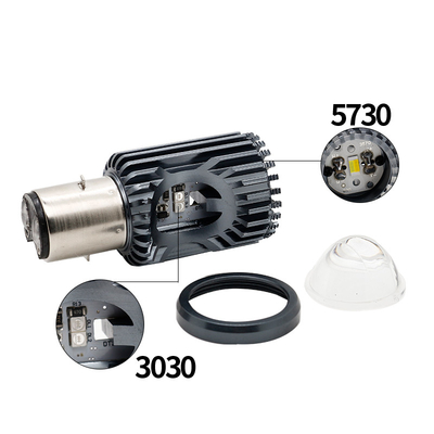 Mini rijlicht DRL Motorfiets LED koplamp Lamp H4 H6 BA20D P15D Auto Auto Fisheye Projector Lens Dubbelkleurig