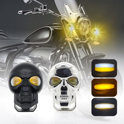 3 inch 40w Motorfiets schedel koplampen Externe schijnwerper LED Mini Driving Light Dual Color