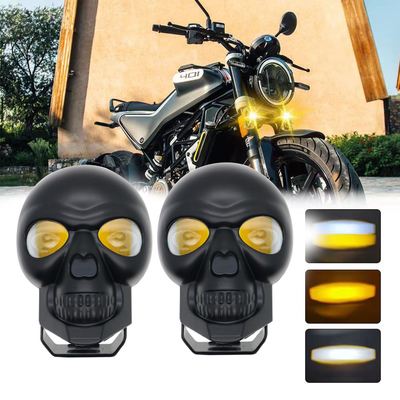 3 inch 40w Motorfiets schedel koplampen Externe schijnwerper LED Mini Driving Light Dual Color