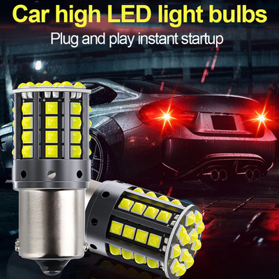 Witte aluminium LED-draaisignalen 1156 1157 T20 3030 44SMD-achterlicht 12V 24V