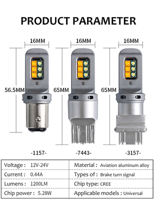 Langdurige 5W LED-rem-draaisignalen met 1156 universele 12smd-LED-lampen 1156 P21W BA15S PY21W 3157 7443 Canbus