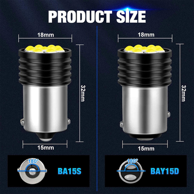 1157 BAY15D LED P21/5W 1156 BA15S P21W LED gloeilampen 9 SMD 3030 R5W R10W Car Reverse Light Brake Tail Lamp