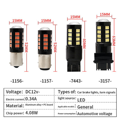 1157 1156 4014 66 SMD LED-remlicht Auto's achteruitrijden Interieur LED-lampen Auto Canbus