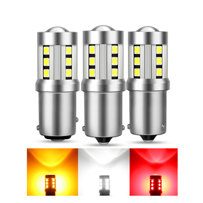 Universele witte LED-auto-draailichten1156 1157 3030 15SMD LED-lamp Wit geel Canbus kentekenplaat Interieur Led