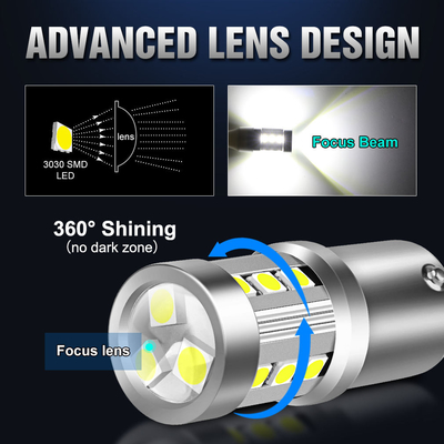 Universele witte LED-auto-draailichten1156 1157 3030 15SMD LED-lamp Wit geel Canbus kentekenplaat Interieur Led