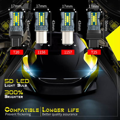 Waterdicht 12V 1156 3030 24LED+2COB Remdraai Signaallichten 3156 Dubbelkleurige LED-lamp
