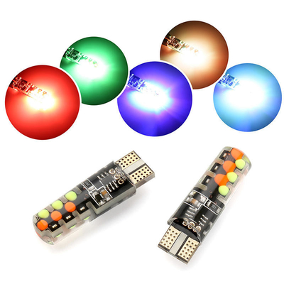 Helderheid Nieuw type auto Interieur led gloeilamp T10 5050 6SMD RGB kleur Met RGB Met afstandsbediening strobe knipperlichten