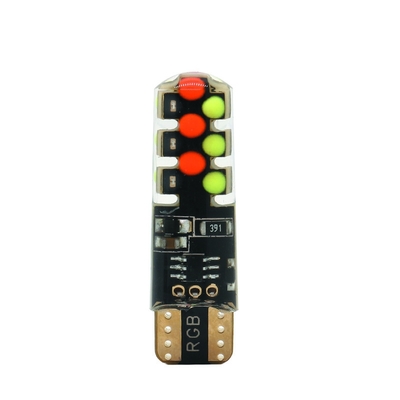 Helderheid Nieuw type auto Interieur led gloeilamp T10 5050 6SMD RGB kleur Met RGB Met afstandsbediening strobe knipperlichten