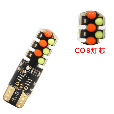 Helderheid Nieuw type auto Interieur led gloeilamp T10 5050 6SMD RGB kleur Met RGB Met afstandsbediening strobe knipperlichten