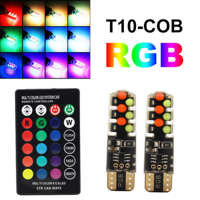 Helderheid Nieuw type auto Interieur led gloeilamp T10 5050 6SMD RGB kleur Met RGB Met afstandsbediening strobe knipperlichten