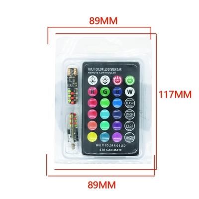 Helderheid Nieuw type auto Interieur led gloeilamp T10 5050 6SMD RGB kleur Met RGB Met afstandsbediening strobe knipperlichten