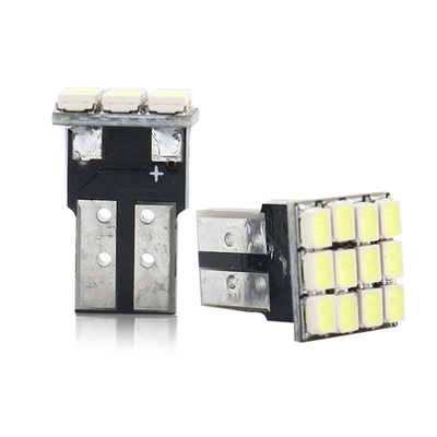 Vermogen 9W LED gloeilampen Waterdicht IP67 360 graden Automotive Light 12v T10 12SMD 1206 3020 Leeslamp Licentieplaat