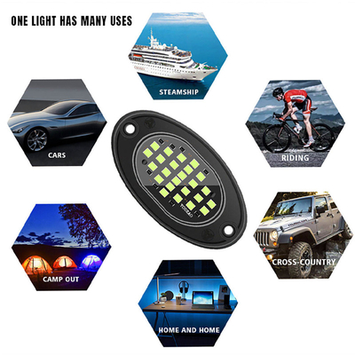 12V waterdicht chassis licht 2835 LED Single Color Pure White 24 LED Rock Light Voor Truck Jeep ATV UTV Offroad Underglow