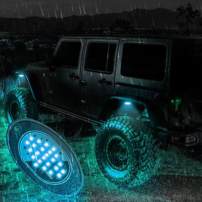 12V waterdicht chassis licht 2835 LED Single Color Pure White 24 LED Rock Light Voor Truck Jeep ATV UTV Offroad Underglow