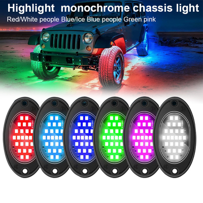 12V waterdicht chassis licht 2835 LED Single Color Pure White 24 LED Rock Light Voor Truck Jeep ATV UTV Offroad Underglow
