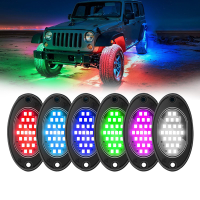 12V waterdicht chassis licht 2835 LED Single Color Pure White 24 LED Rock Light Voor Truck Jeep ATV UTV Offroad Underglow