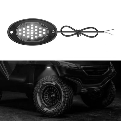 12V waterdicht chassis licht 2835 LED Single Color Pure White 24 LED Rock Light Voor Truck Jeep ATV UTV Offroad Underglow