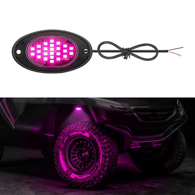 12V waterdicht chassis licht 2835 LED Single Color Pure White 24 LED Rock Light Voor Truck Jeep ATV UTV Offroad Underglow