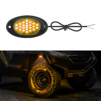 12V waterdicht chassis licht 2835 LED Single Color Pure White 24 LED Rock Light Voor Truck Jeep ATV UTV Offroad Underglow