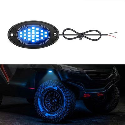 12V waterdicht chassis licht 2835 LED Single Color Pure White 24 LED Rock Light Voor Truck Jeep ATV UTV Offroad Underglow
