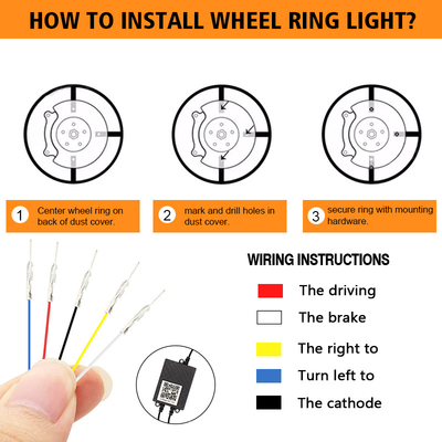 RGB SMD 5050 LED Strip IP67 Waterdicht geleid auto wiel Hub Kleur licht RGB wiel led lichten voor auto velgen met App Control