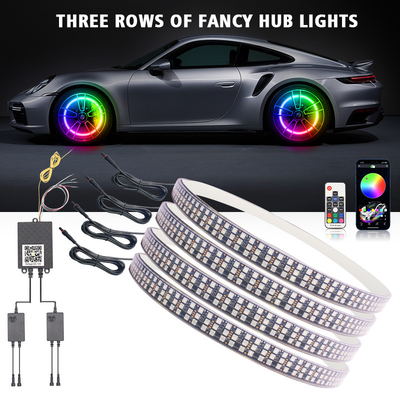 RGB SMD 5050 LED Strip IP67 Waterdicht geleid auto wiel Hub Kleur licht RGB wiel led lichten voor auto velgen met App Control