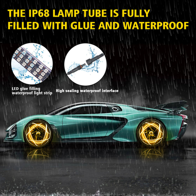 RGB SMD 5050 LED Strip IP67 Waterdicht geleid auto wiel Hub Kleur licht RGB wiel led lichten voor auto velgen met App Control