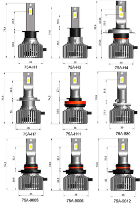 O3 12V 55W 12000 Lumen Automobiel LEIDENE Koplamp H1 H3 H4 H7 H11 9005 9006 D2H leidden Koplampbol