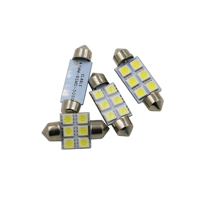 Slingerc5w 5050 6SMD van LEIDENE van de de Lampbol Auto de Binnenlandse Lichten Koepel Blauwe Witte gelijkstroom 12V 31mm 36mm 39mm 41mm