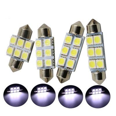 Slingerc5w 5050 6SMD van LEIDENE van de de Lampbol Auto de Binnenlandse Lichten Koepel Blauwe Witte gelijkstroom 12V 31mm 36mm 39mm 41mm