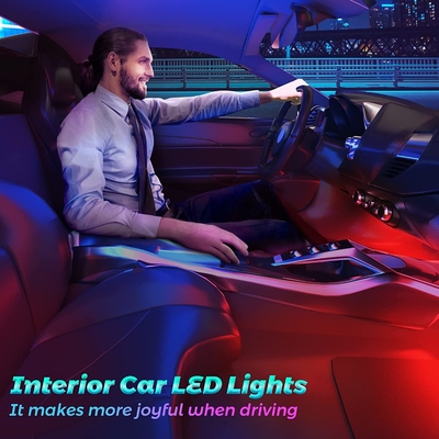 4 PCs 48 leidden Binnenlandse de Atmosfeerlichten IP65 van de Strookauto met USB-poortapp Controle